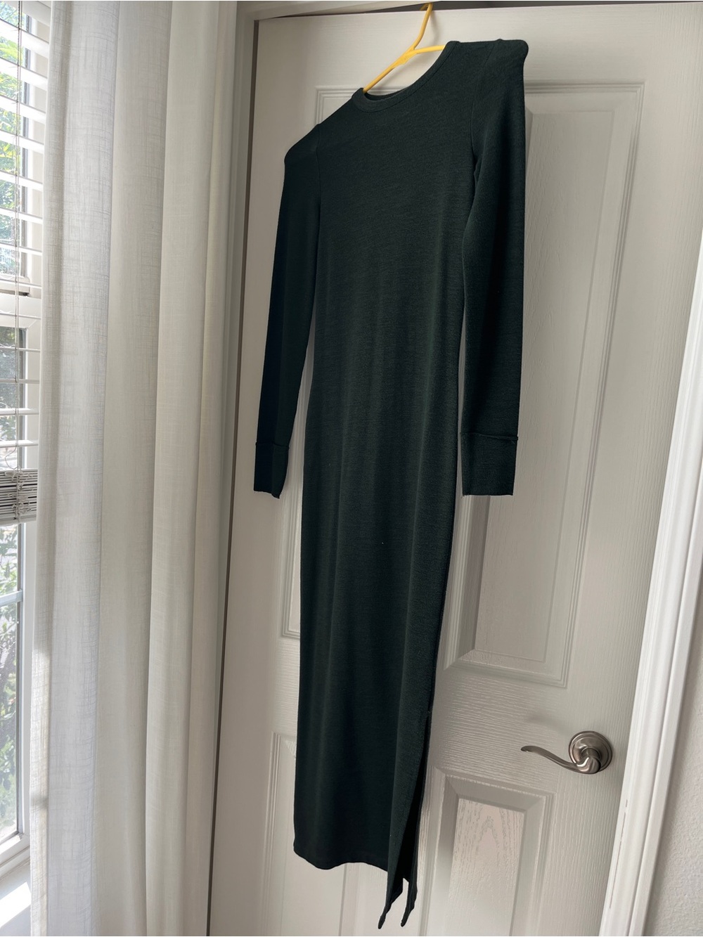 French Connection Dark Green Long Sleeve Midi Dress
